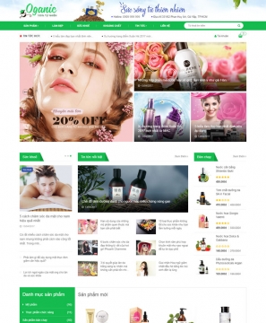 Mẫu website bán hàng Mỹ phẩm Organic