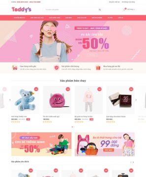 Mẫu website thời trang Teddy fashion